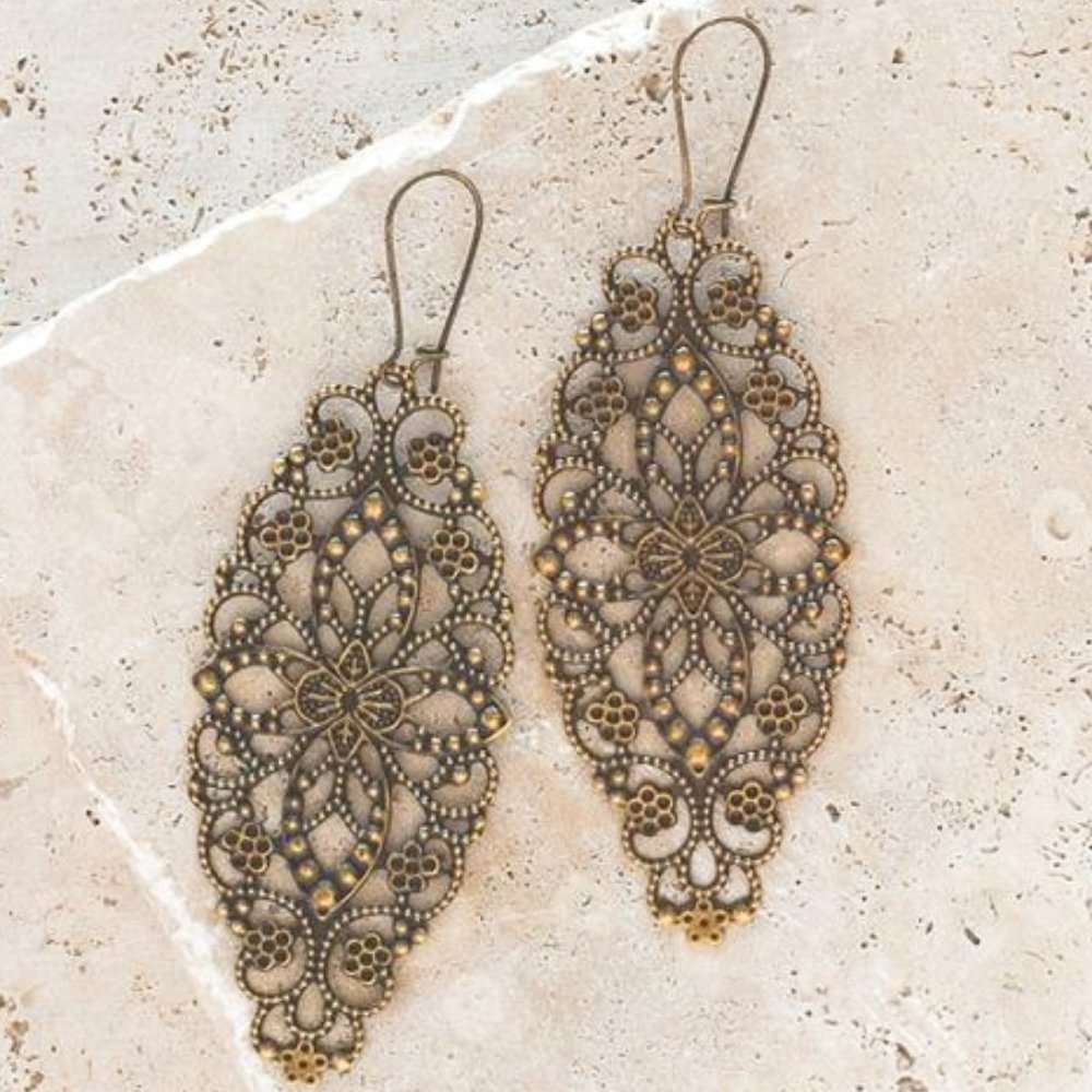 Antique Gold Filigree Earrings